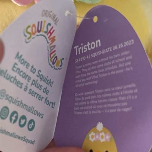 NWT Squishmallow Triston 8 inch chick NEW Easter 2024. - Picture 7 of 7